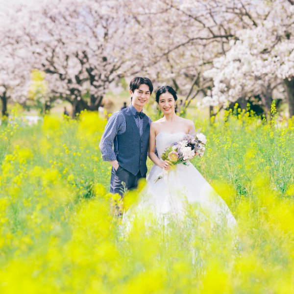 花畑が美しい海の中道海浜公園で撮るウェディングフォト