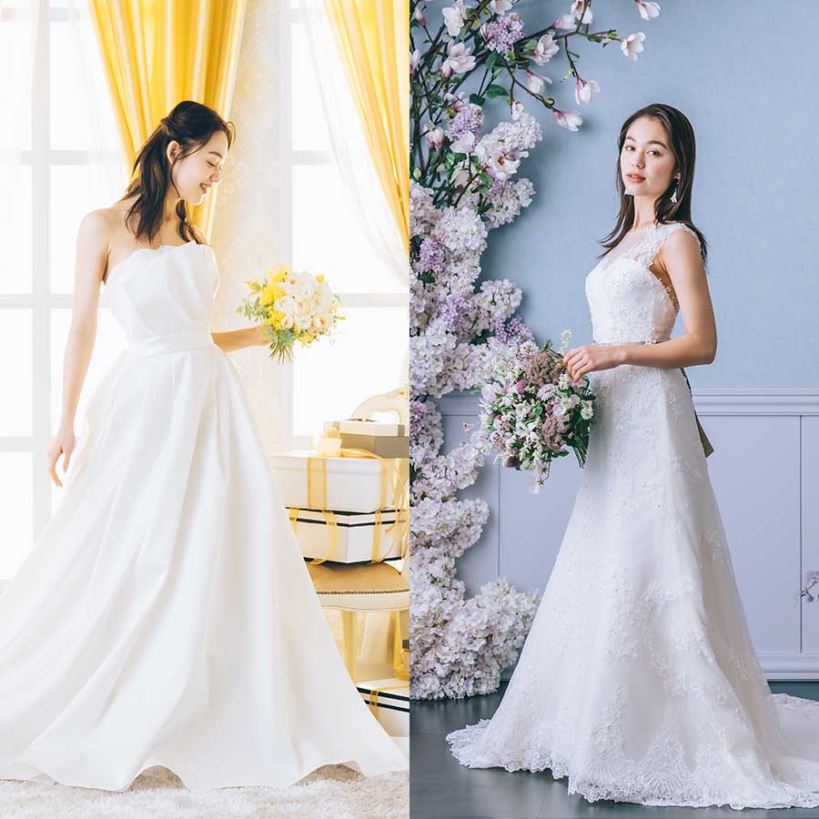                     ドレスを着た2人の新婦様