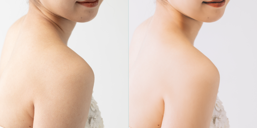 モニターと向き合いながら画像を修正している様子