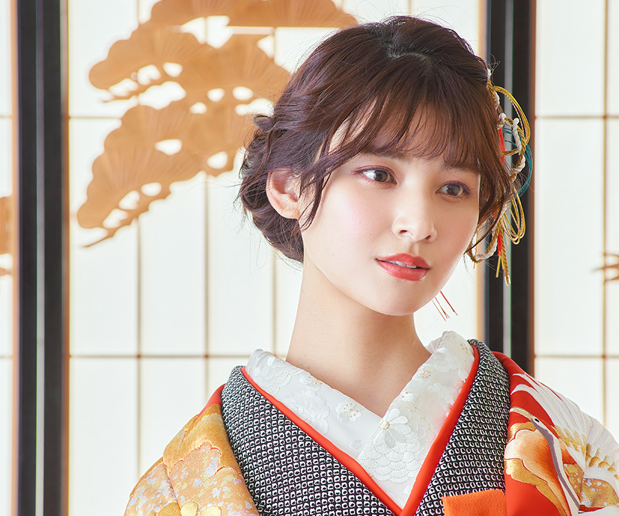           色打掛を着た新婦様のアップショット          