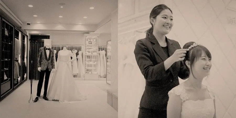 Bitter Sweet時代の店舗内の写真とお客様と話している写真