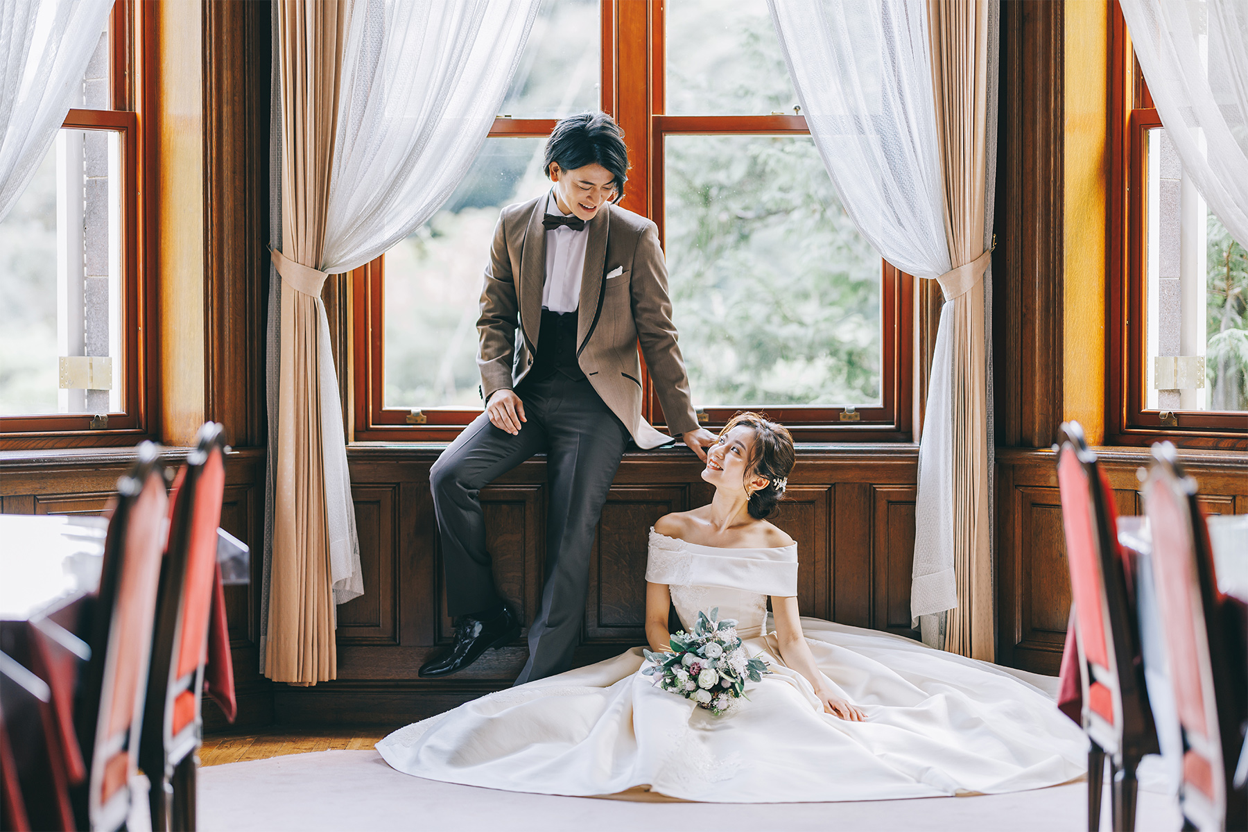 旧古河庭園で撮影するロケーションフォト