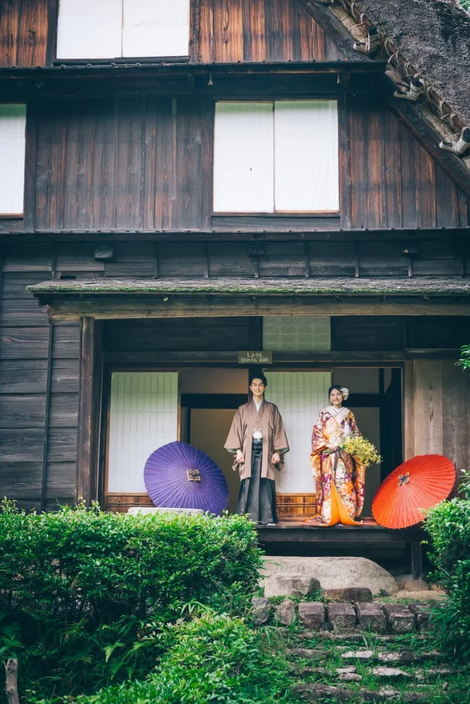 合掌造りの家で懐かしい日本の暮らしを感じる和装前撮り
