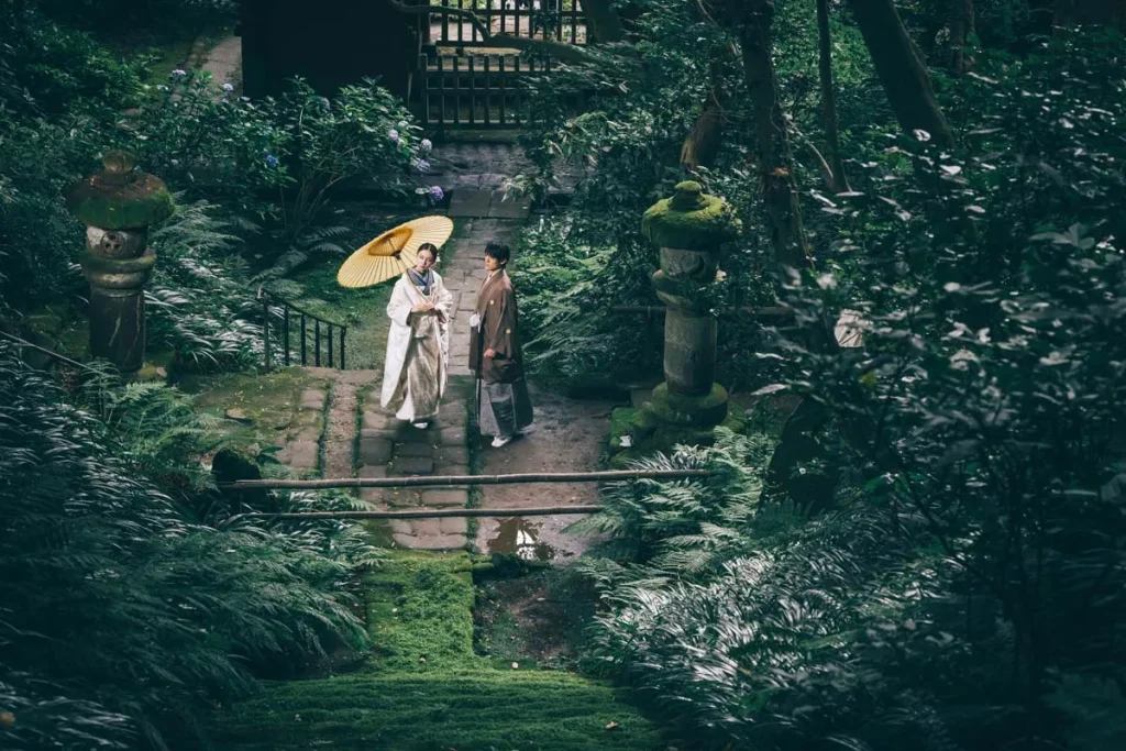 緑に囲まれた幻想的なショット