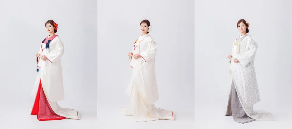 白無垢を着た新婦様のコラージュ