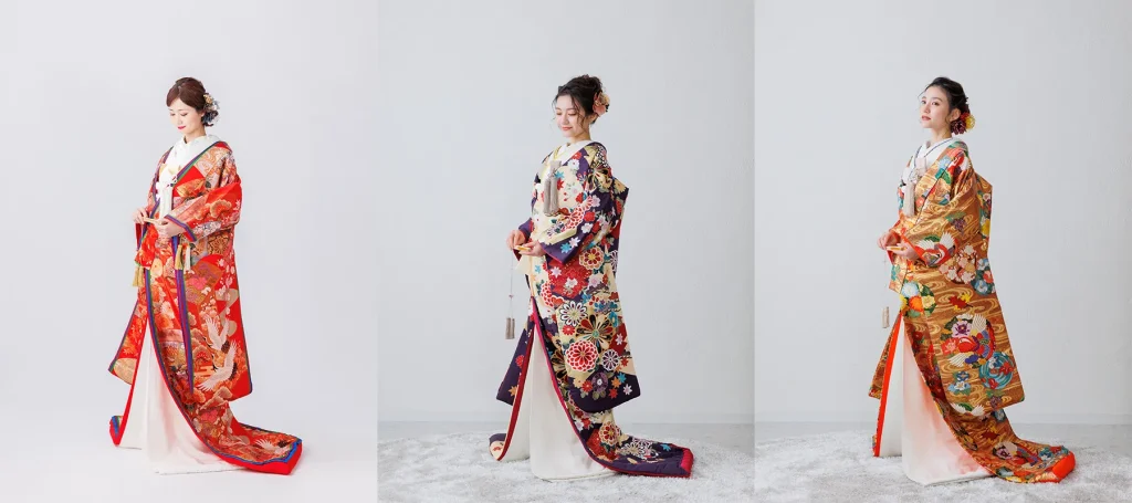 色打掛を着た新婦様のコラージュ