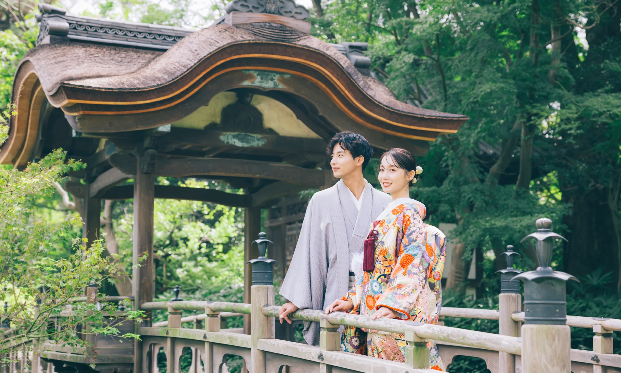 三渓園で撮影するロケーションフォト