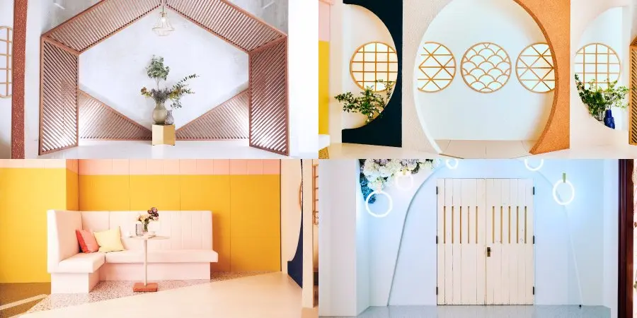 トレンド&ベーシックな背景セットが4つ並んでいる写真